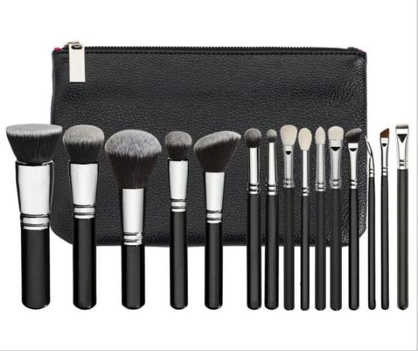 

mermaid 15pcsset makeup brushes with pu bag professional brush for powder foundation blush eyeshadow eyeliner blending pencil5633393