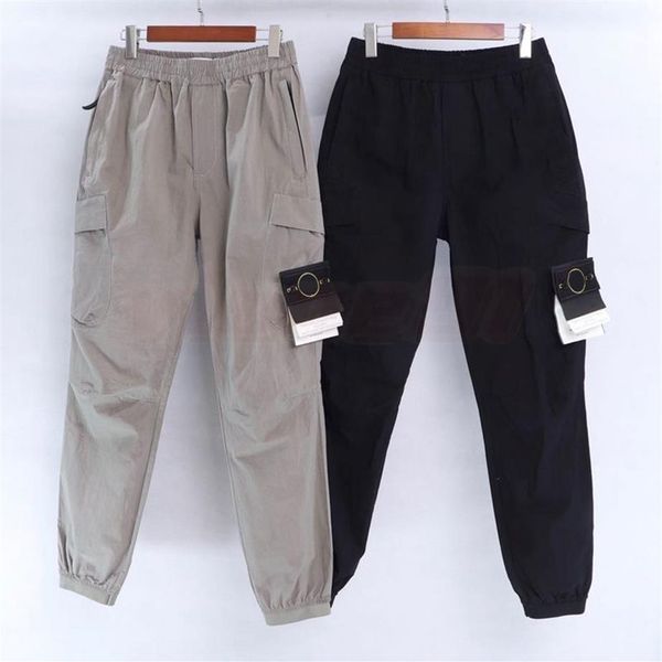 

mens designer track pants womens casual cargo multi-pocket harem trousers fashion hip hop elastic waist trousers sportswear asian 273n, Black