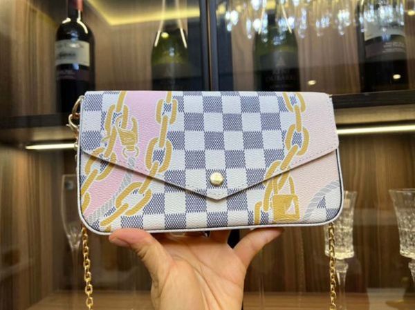 

2023 luxurys designer bag 3pcs women bag handbag canvas satchel bags designer leather envelope flap purse gold chain shoulder bag messenger