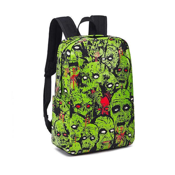 

canvas shoulder bag outdoor computer bag printed skull pattern shoulder bag 0816