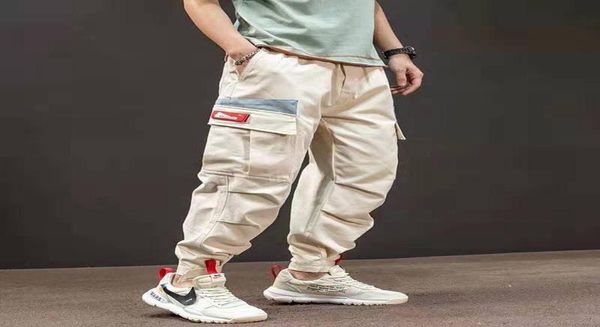 

2020 springautumn cargo pants men039s ankle banded harem pants loose casual trousers male sweatpants hip hop clothing joggers 5446916, Black