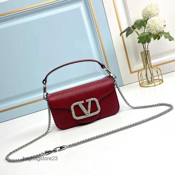 

square diamond snake valentiino bag bags leather lady designer inlaid v-buckle mini crossbody handbag handheld single shoulder chain underar