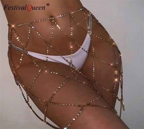 

festivalqueen rhines women mini skirt shiny fake diamond crystal metal chain patchwork short skirt silver gold 2103111607055, Black
