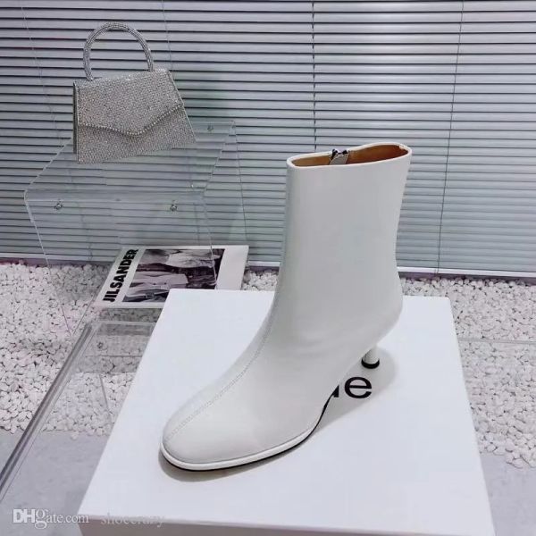 

casual shoes designer womens genuine leather short boots autumn and winter classic ladies square head side zipper brown simple style fashion, Black