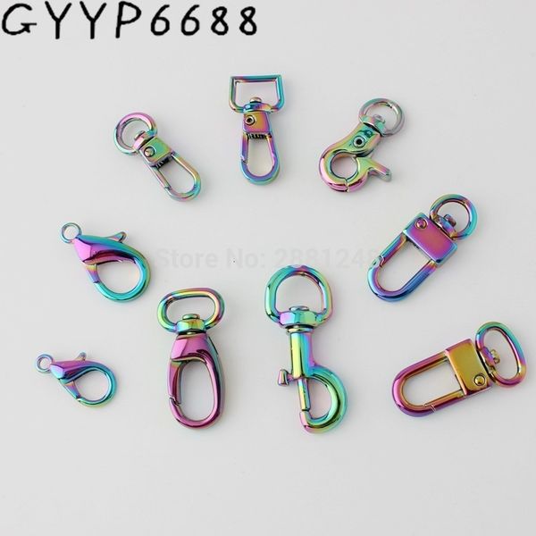 

bag parts accessories 1030100pcs rainbow trigger snap hook metal swivel clasp lobster claws hooks hardware purse strap 230810, Black