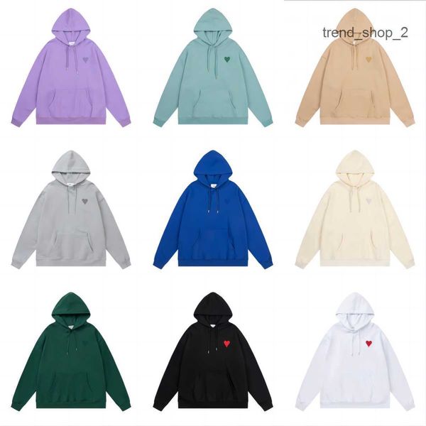 

designer hoodie amiparis hoodie sweater embroidery a-word red love thin round neck pullover couple sweatshirt long sleeved sweater amis jtb2, Black