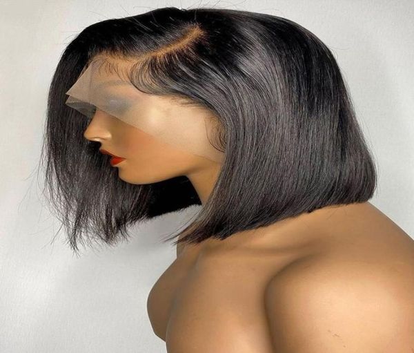 

short bob front s for black women brazilian straight transparent lace frontal wig human hair pre plucked4223046