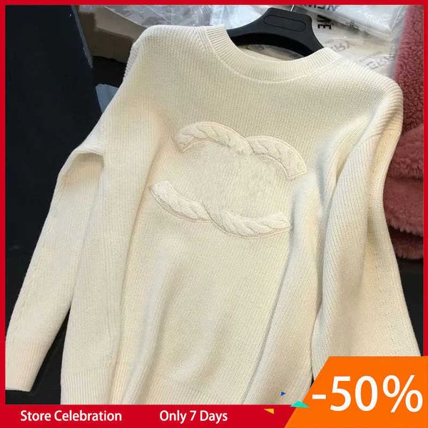 

2023 advanced version womens sweaters france trendy clothing letter graphic embroidery fashion round neck channel hoodie luxury brands sweat, White