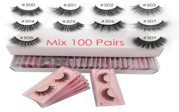 

whole eyelashes 20304050100 pairs mink eyelashes makeup volume 3d mink lashes in bulk natural false eyelashes1022326