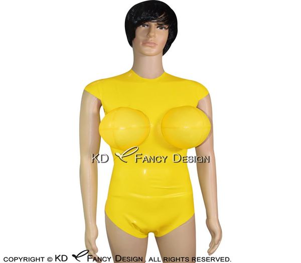

yellow latex swimsuit costumes with inflatable breasts and cap sleeves body suit catsuit rubber bodysuit 02128052212, Black