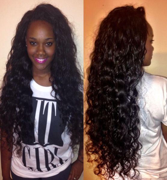 

8a brazilian loose deep curly hair weave kinky straight human hair bundles 4pcs peruvian indian malaysian hair extensions natu7180677, Black