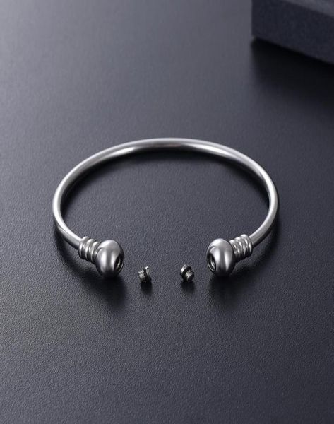 

ijb5117 women fashion bracelet double ball memorial urn for ashes of loved one cremation jewelry bangle keepsake gifts4878999, Silver