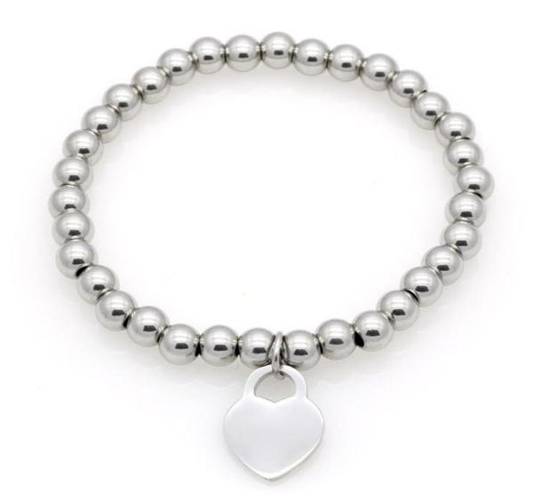 

women copper beaded bracelet stainless please return to forever beads heart charms o t chain letters bracelets pulsera1622136, Golden;silver