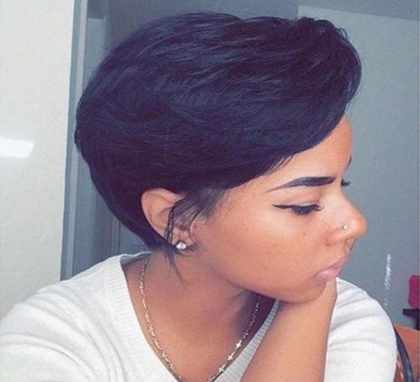 

straight full lace wig malaysian human hair wig glueless lace front wigs natural hairline7686751, Black;brown