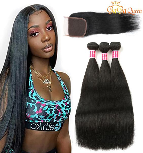 

straight hair bundles with lace closure brazilian virgin hair weave with closure 100 remy human hair3826143, Black;brown