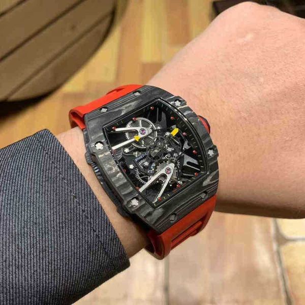 

multi-function superclone watches wristwatch designer richa milles carbon fiber light hollow technology mens automatic mechanical watch pers