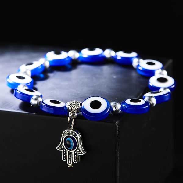 

classic design fatima hand charm flat evil eye bracelet jewelry for gift, Golden;silver