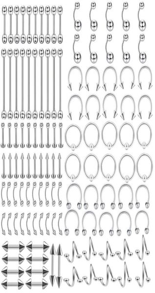 

qiamni 120pcslot titanium nose lip ear cartilage tragus eyebrow rings captive bead ring piercing body jewelry29514824715923, Silver