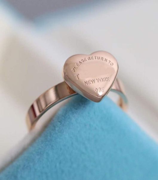 

316l stainless steel band ring with heart shape and words design in three colors plated for women wedding jewelry gift have stamp 6655450, Silver
