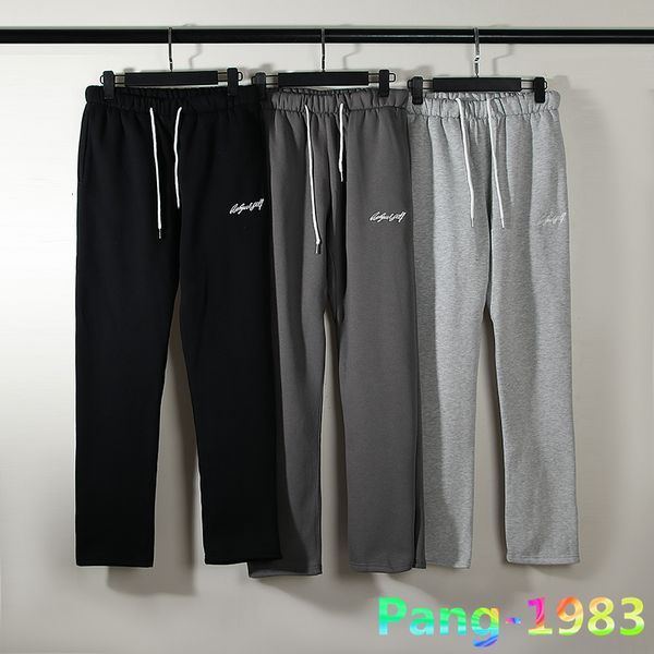 

men's pants 2023 casual men women retro embroidered letter sweatpants straight sports fleece streetwear trousers 230810, Black