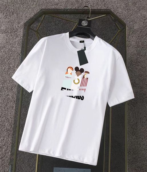 

designer famous mens t shirt letter print round neck short sleeve black white fashion men women tees#46, White;black