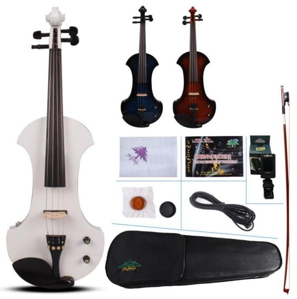 

new 44 electric violin powerful sound big jack white violin case bow yinfente8537279