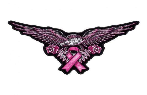 

pink eagle breast cancer ribbon patch awareness embroidered iron on or sew on patches 525325 inch 5615358, Black