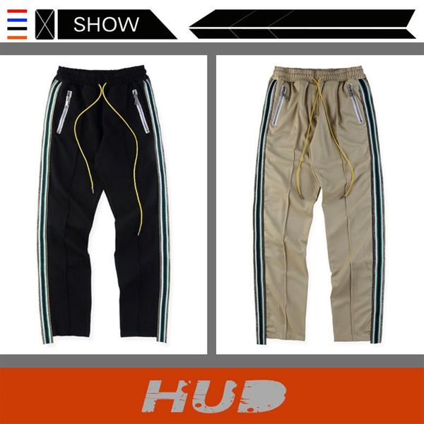 

designer new high street tide brand pants europe and the united states hiphop rap long pants marlbo asap rocky same paragraph casu229l, Black