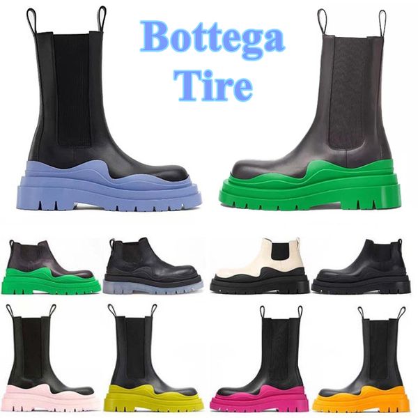 

tire designer women boots luxury chelsea martin knee boot womens men motocycle ankle half anti-slip fashion platform snow winter bootie shoe, Black