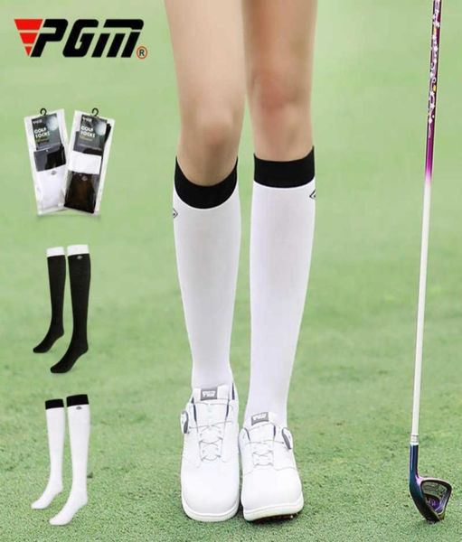 

pgm golf socks women running stockings girls soft breathable sports socks over knee high stocking tennis fitness bicycle wz012 h095439959, Black