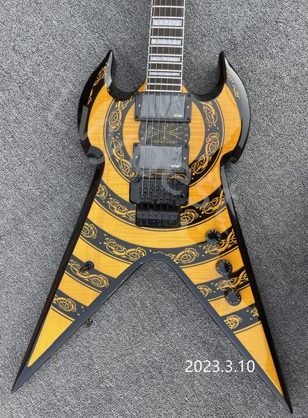 

lvy electric guitar custom flamed quilted maple wood viking totem9658845