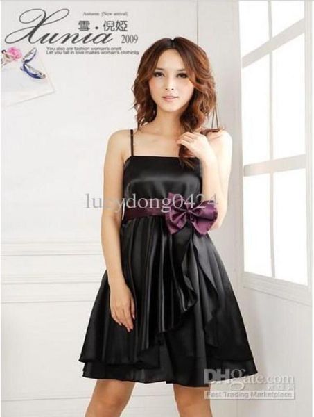 

lady kneelength bridesmaid spaghetti strap asymmetrical gown party evening cocktail dress1392050, White;pink