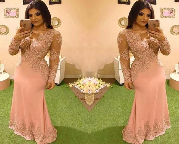 

amazing arabic mermaid evening dresses long sleeves lace appliques elegant prom party gowns3471088, Black;red