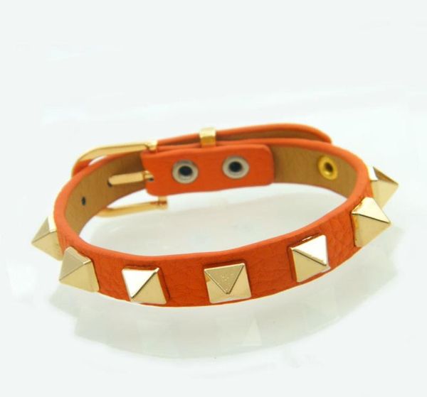 

fashion rivet style bracelet suitable for menwomen039s pu jewelry4669687, Golden;silver