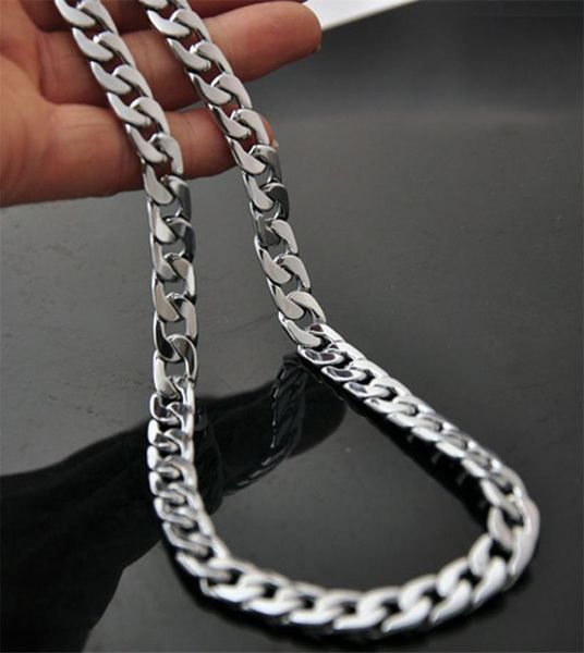 

mens necklace chain stainless steel silvercolor punk whole jewelry 10 mm wide 50cm necklace7335086, Silver