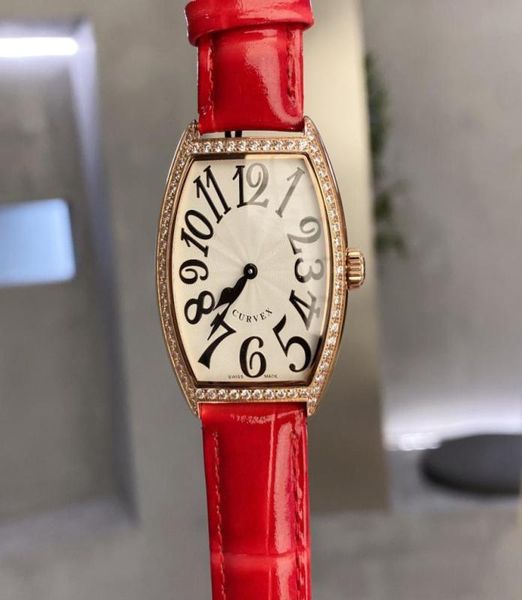 

ladies watch quartz movement 31x43mm fm models series wine barrel type luxury multicolor calfskin choice2947934, Slivery;golden