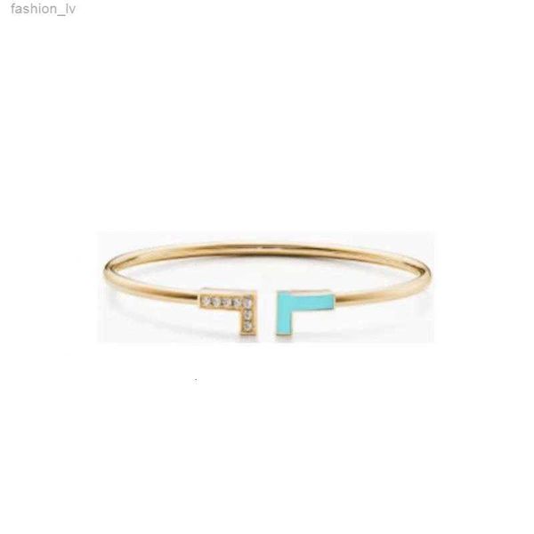 

luxury designer t family's multiple styles bracelet women's white shell bare body with diamond sterling silver 18k gold plated ros, Black