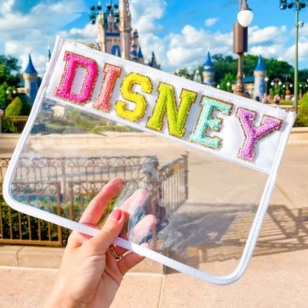 

cosmetic bags cases factory direct sell letter patch transparent pvc bag clear travel make up pouches snacks organizer birthday party gift 2