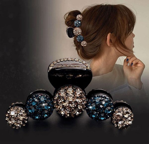 

women crystal hair clips big rhinestone claws crab hairpins barrettes ponytail girls accessories5816299, Golden;silver