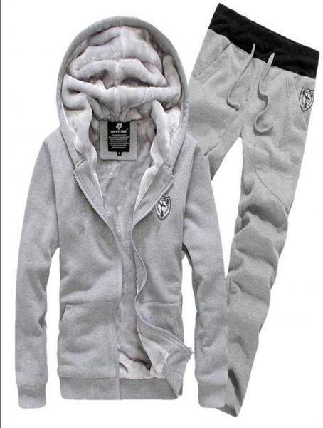 

new winter jacket mens hoodies and sweatshirts sweat suits oversized male hooded sets sporting suit brand mens tracksuit sets3216856, Black