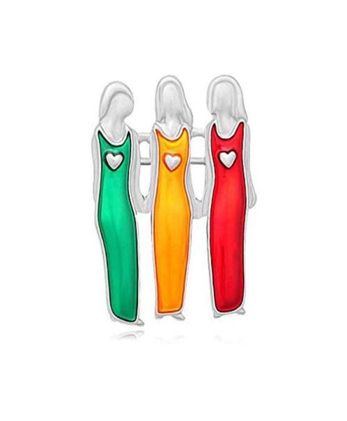 

pins brooches enamel three sisters 3 friends brooch pins family4993369, Gray
