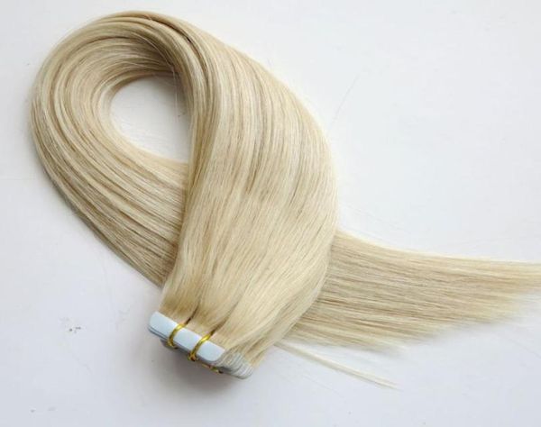 

50g 20pcs tape in human hair extensions 18 20 22 24inch 60a color adhesive skin wefts pu tape human hair4743534, Black