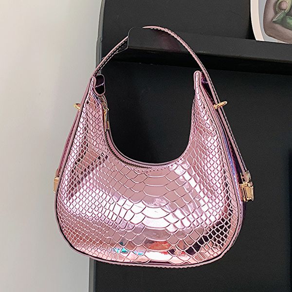 

evening bags pink bags women luxury designer handbag fashion luxury bag tote simple crescent half moon purse girls femal shoulder bags 23081