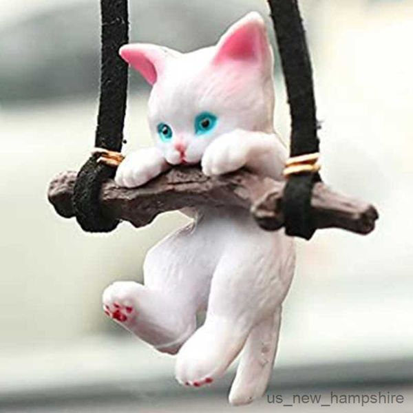 

decorations ornaments creative lovely swing branches cat auto interior mirror pendant car styling decor accessories 4x4cm r230811