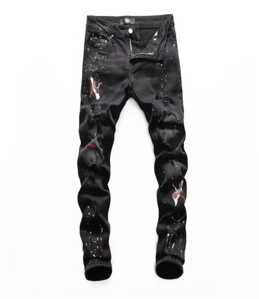 

men039s fashion designer in 2020 fashion men jeans designer straight fit denim pants ripped pants skinny biker jeans4029195, Blue