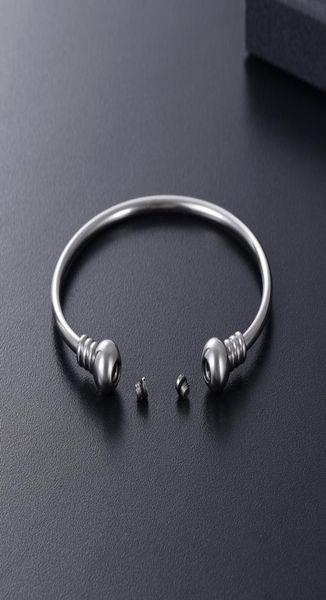 

ijb5117 women fashion bracelet double ball memorial urn for ashes of loved one cremation jewelry bangle keepsake gifts9534077, Silver