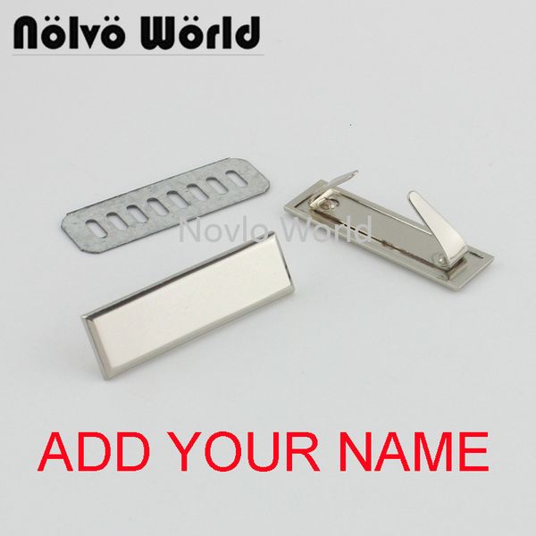 

bag parts accessories 5-20-100pcs engrave your name 45*13mm metal label long rectangle purses label tags metal for diy handbag bags metal la, Black