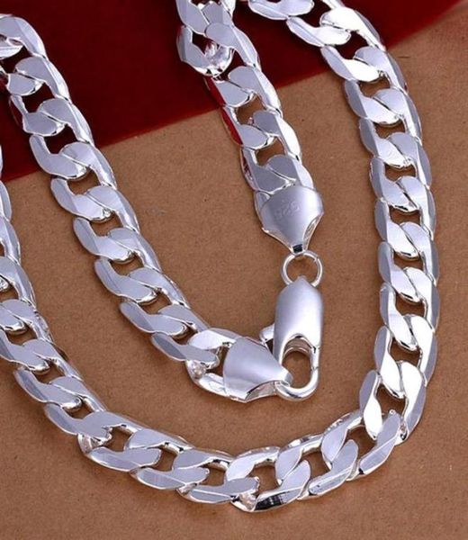 

10mm width fashion simple stainless steel plated 925 silver plated thick chain necklace for hain curb jewelry figaro style necklac5139314