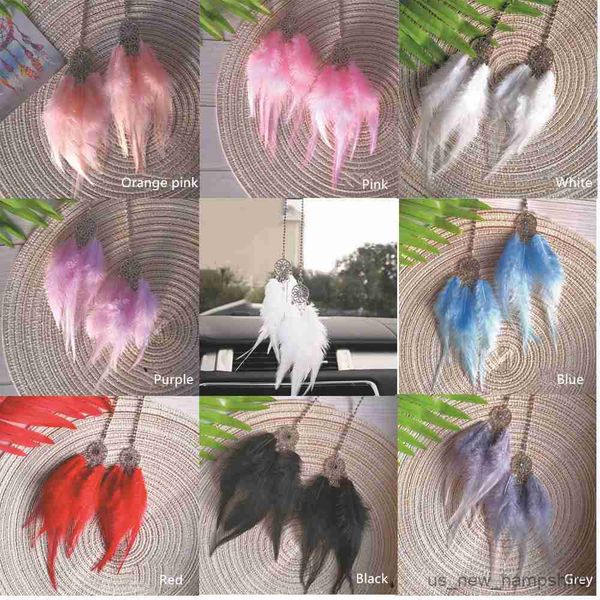 

decorations mini dream accessory interior for girls feather mirror hanging pendant in auto ethnic home decor lucky car ornament r230811