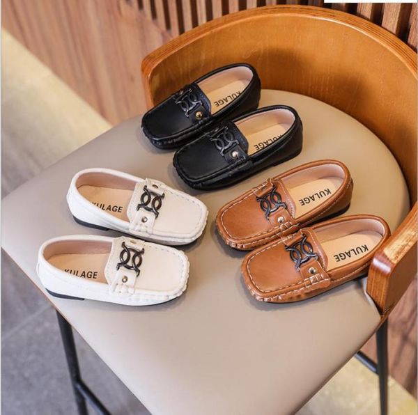 

children shoes boys girls casual shoe kids leather sneakers boys girls boat shoes slip on soft casual flats shoes8958380, Black;red